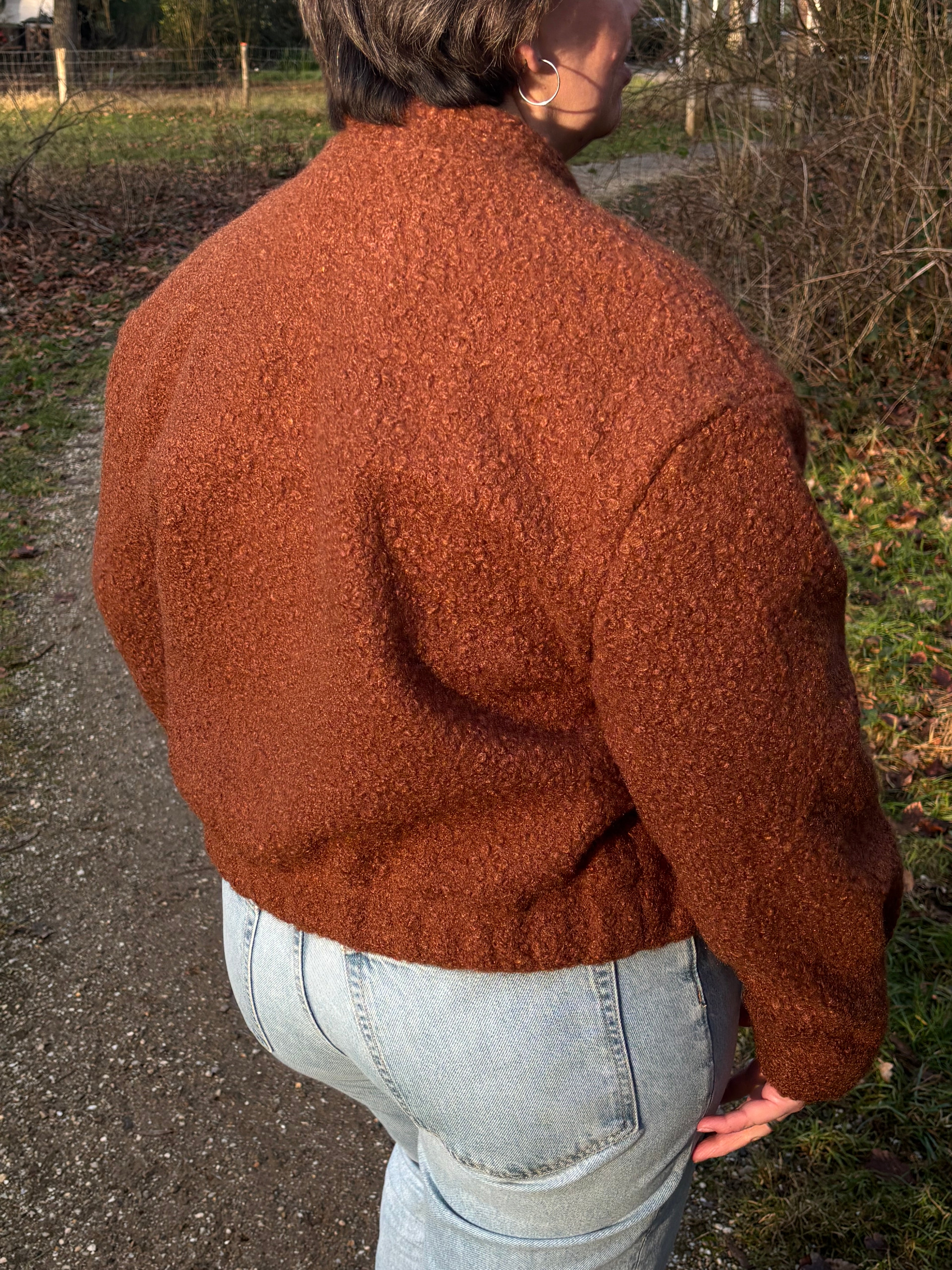 Teddy Bomber Jacket Brown