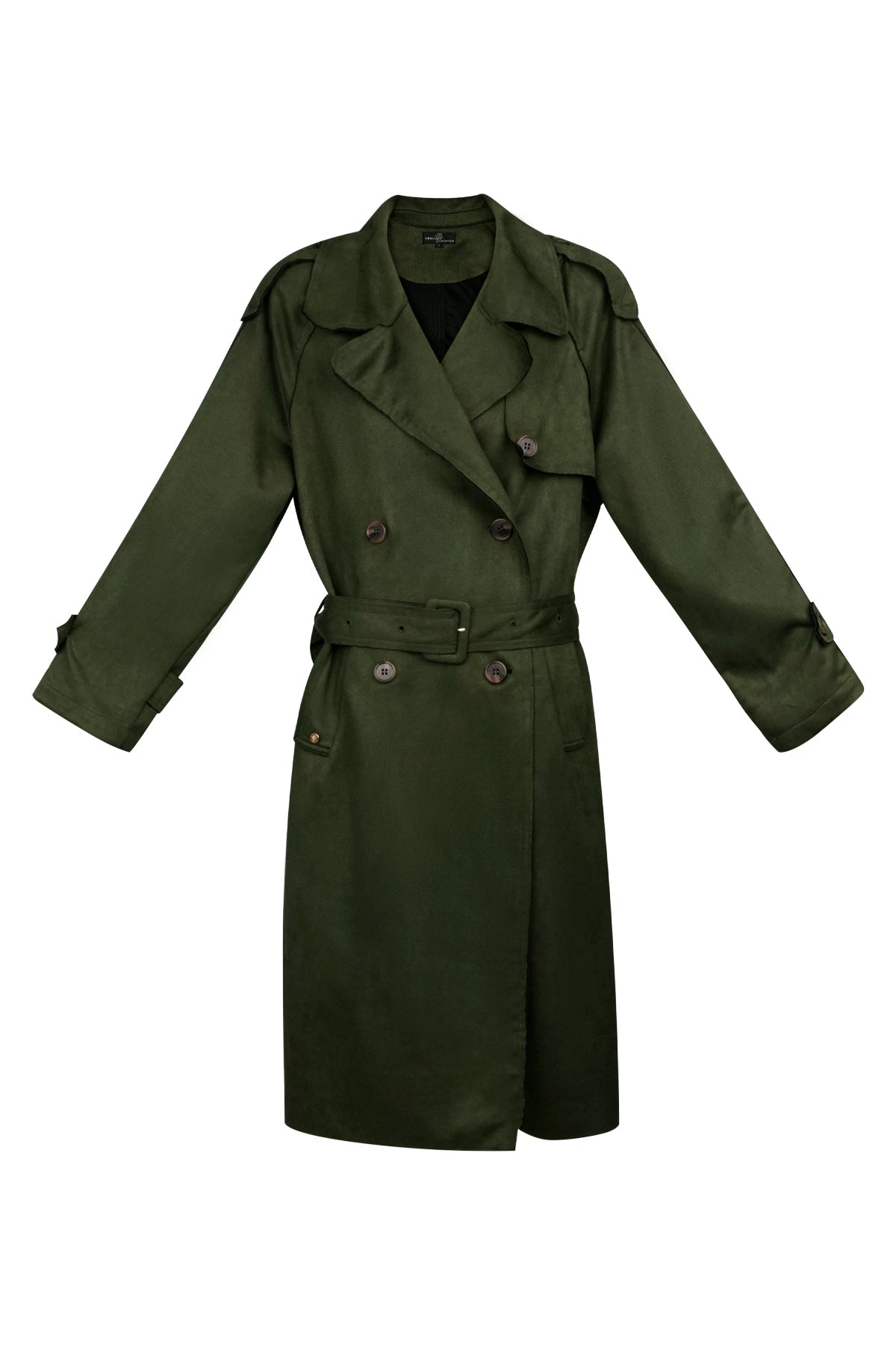 Classic Suede Trenchcoat Green