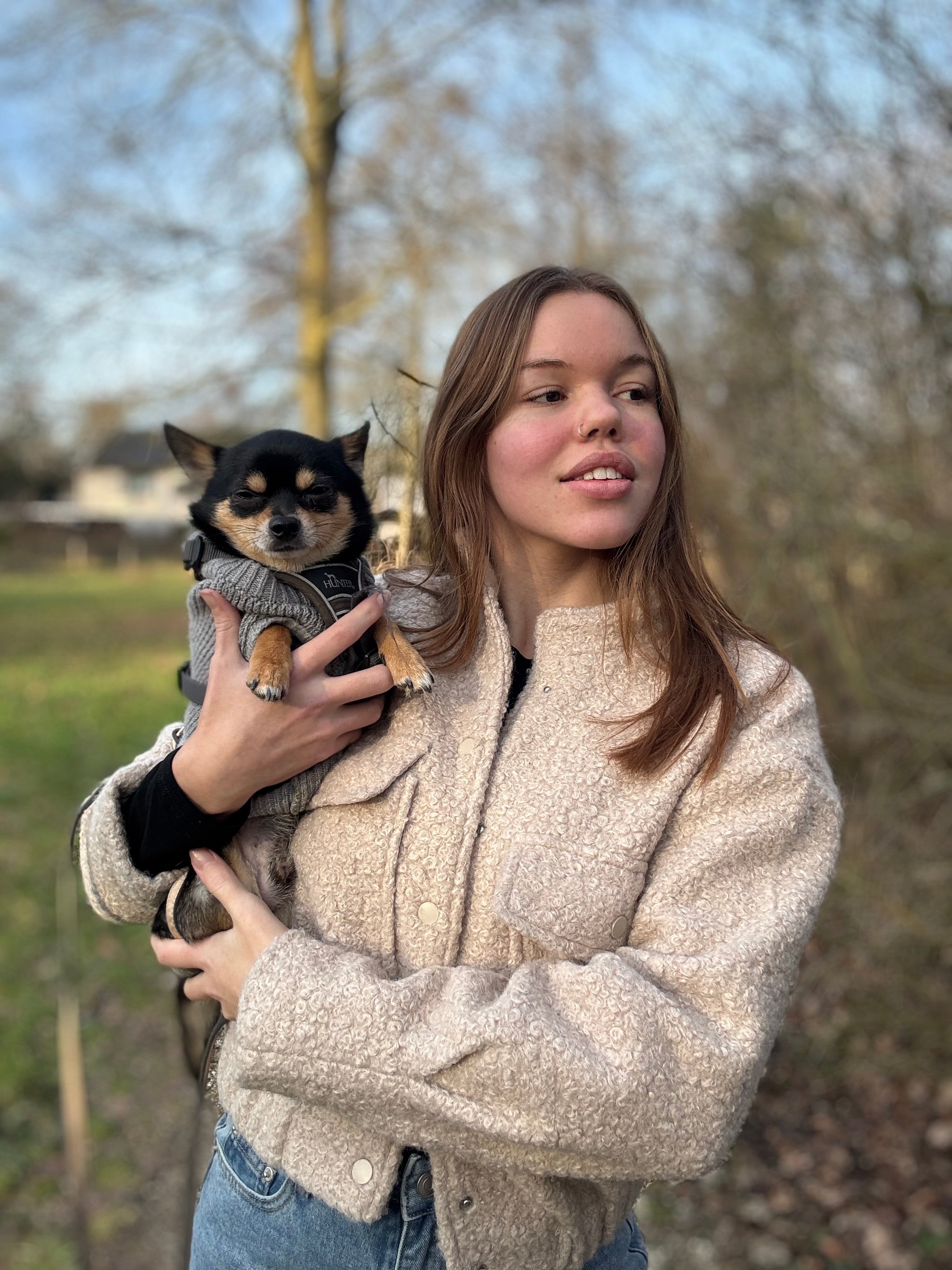 Teddy Bomber Jacket Beige
