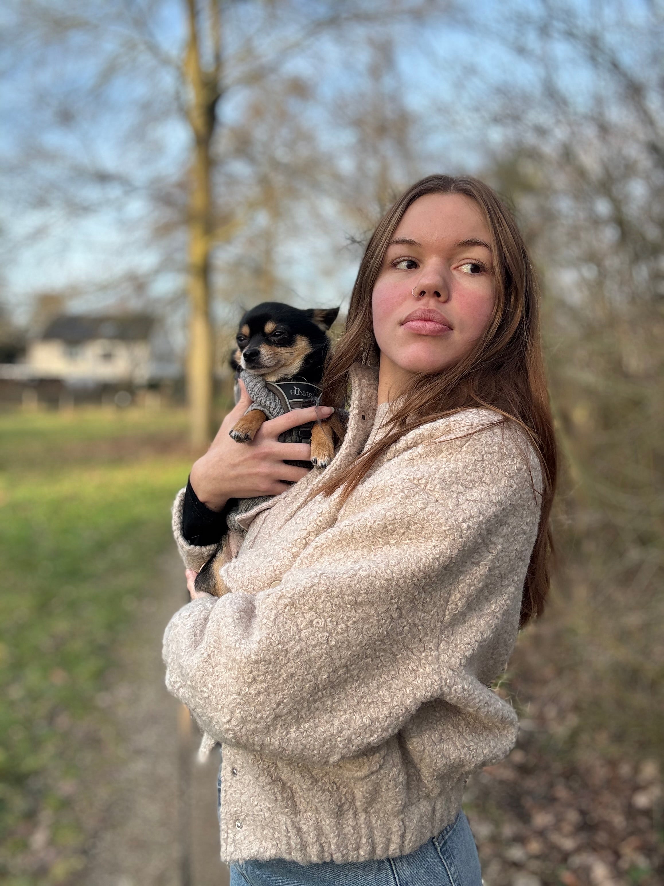 Teddy Bomber Jacket Beige