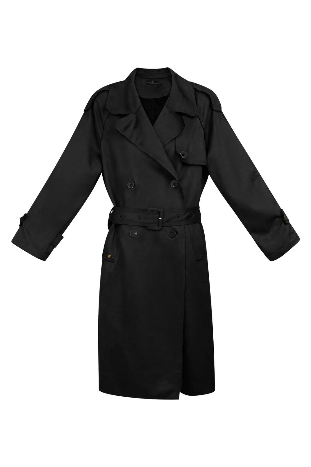 Classic Suede Trenchcoat Black